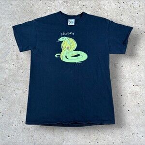 Porous Walker Nobra Cobra Snake Graphic Tee Shirt Black Mens Size Medium M
